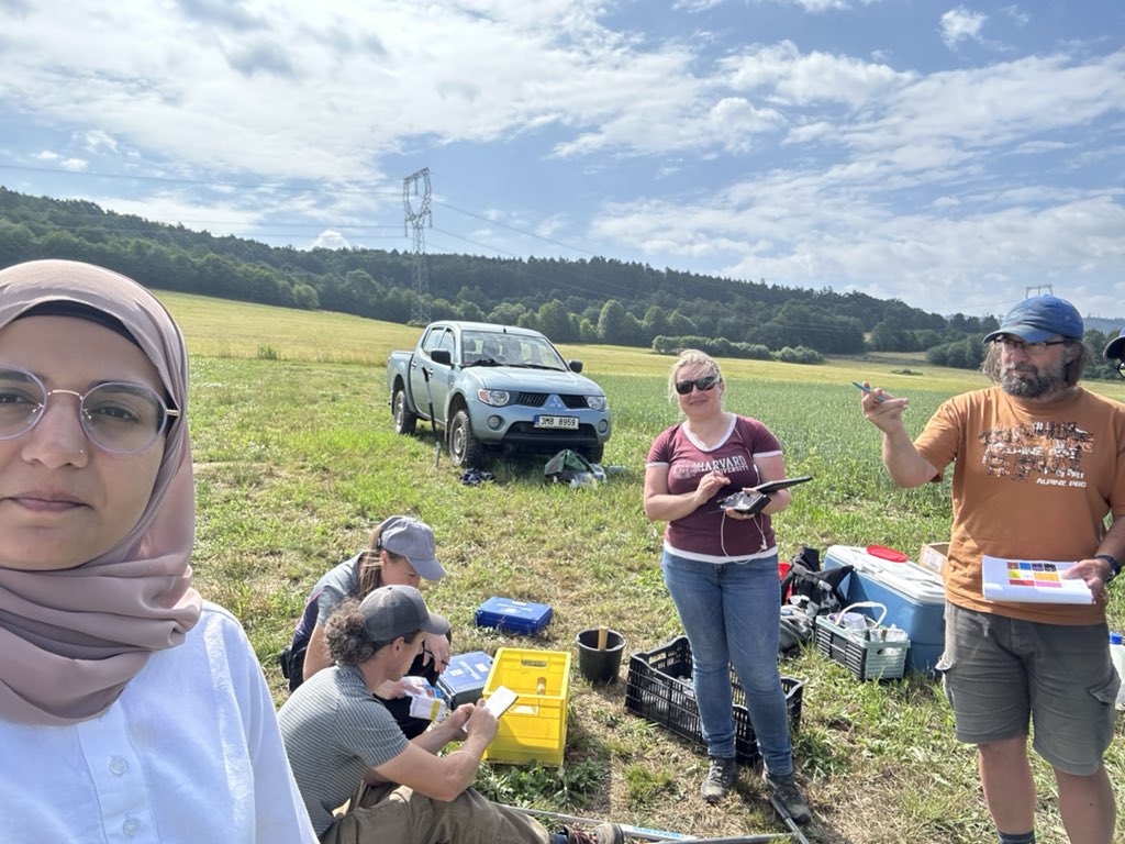 Soil sampling on the research field in the Czech Republic